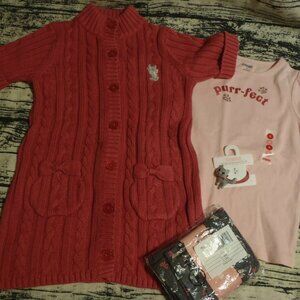 Gymboree Classroom Kitty Size 5 Sweater Shirt 6 Leggings Pony Outfit NWT